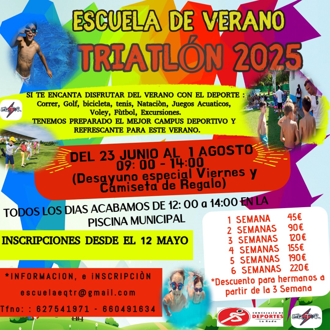 🌞 ¡EL VERANO MÁS DIVERTIDO Y DEPORTIVO TE ESPERA CON LA ESCUELA DE VERANO DE TRIATLÓN EQTR 2025!&nbsp;🏊‍♀️🚴‍♂️🏃‍♂️